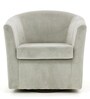 Malibu Velvet Swivel Chair in Grey Colour