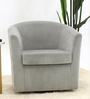 Malibu Velvet Swivel Chair in Grey Colour