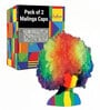 Malinga Style Colourful Hair Cap Wig | Best for Holi Party (Pack of 2)