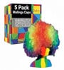 Malinga Style Colourful Hair Holi Cap Wig for All Age Group (Pack of 5)