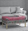 Malisa Upholstered Coffee Table With Golden Brass Powder Coated Base