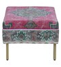 Malisa Upholstered Coffee Table With Golden Brass Powder Coated Base