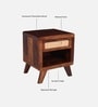 Malmo Sheesham Wood Bedside Table In Honey Oak Finish