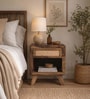Malmo Sheesham Wood Bedside Table In Provential Teak Finish