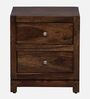 Malmo Sheesham Wood Bedside Table In Scratch Resistant Provincial Teak Finish With Drawers