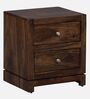 Malmo Sheesham Wood Bedside Table In Scratch Resistant Provincial Teak Finish With Drawers