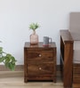 Malmo Sheesham Wood Bedside Table In Scratch Resistant Provincial Teak Finish With Drawers