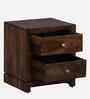 Malmo Sheesham Wood Bedside Table In Scratch Resistant Provincial Teak Finish With Drawers