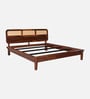 Malmo Sheesham Wood Queen Size Platform Bed  In Honey Oak Finish