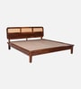Malmo Sheesham Wood Queen Size Platform Bed  In Honey Oak Finish