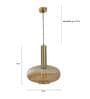 Victoria Maloto Gold Glass and Metal Hanging Light