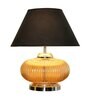 Tokyo Black Cotton Shade Night Lamp With Metal & Glass Base