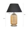 Hubert Black Cotton Shade Night Lamp With Metal & Glass Base