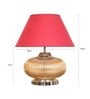 Chicago Maroon Cotton Shade Night Lamp With Metal & Glass Base