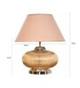 Cherosi Beige Cotton Shade Night Lamp With Metal & Glass Base
