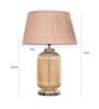 Charles Beige Cotton Shade Night Lamp With Metal & Glass Base