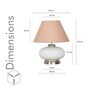 Maloto Frosted White Glass And Chrome Finish Metal Table Lamp With Beige Cotton Shade