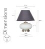 Maloto Frosted White Glass And Chrome Finish Metal Table Lamp With Black Cotton Shade