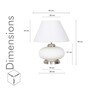 Maloto Frosted White Glass And Chrome Finish Metal Table Lamp With White Cotton Shade