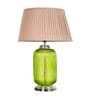 Andre Beige Cotton Shade Night Lamp With Metal & Glass Base