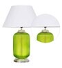 Charlotte White Cotton Shade Night Lamp With Metal & Glass Base