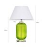 Charlotte White Cotton Shade Night Lamp With Metal & Glass Base