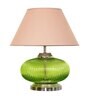 Ryan Beige Cotton Shade Night Lamp With Metal & Glass Base