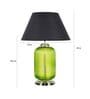 Contemporary Black Cotton Shade Night Lamp With Metal & Glass Base