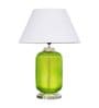 Charlotte White Cotton Shade Night Lamp With Metal & Glass Base