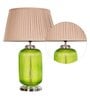 Andre Beige Cotton Shade Night Lamp With Metal & Glass Base