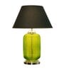 Contemporary Black Cotton Shade Night Lamp With Metal & Glass Base