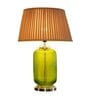 Andre Beige Cotton Shade Night Lamp With Metal & Glass Base
