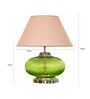 Ryan Beige Cotton Shade Night Lamp With Metal & Glass Base