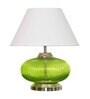 Rimini White Cotton Shade Night Lamp With Metal & Glass Base