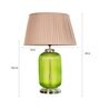 Andre Beige Cotton Shade Night Lamp With Metal & Glass Base