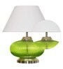 Rimini White Cotton Shade Night Lamp With Metal & Glass Base
