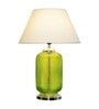 Charlotte White Cotton Shade Night Lamp With Metal & Glass Base