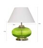 Rimini White Cotton Shade Night Lamp With Metal & Glass Base