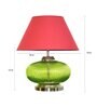 Wave Maroon Cotton Shade Night Lamp With Metal & Glass Base