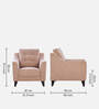 Malta Fabric 1 Seater Sofa In Brown Colour