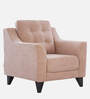 Malta Fabric 1 Seater Sofa In Brown Colour