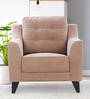 Malta Fabric 1 Seater Sofa In Brown Colour
