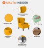 Malta Fabric Wing Chair in Royal Blue Colour