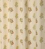 Malta Green & Yellow & Red Cotton 230 GSM  Floral 7 Feet Room Darkening Eyelet Door Curtains (2 Pc)