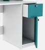 Malta Hutch Desk in Frosty White And Ocean Green Finish