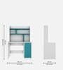 Malta Hutch Desk in Frosty White And Ocean Green Finish
