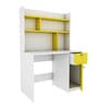Malta Hutch Desk in Frosty White And Yellow Finish