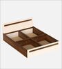 Maltein King Size Bed In Brown Maple & Beige Finish With Storage Box