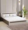 Maltein Queen Size Bed in Wenge & White Finish with Box Storage