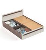 Maltein Queen Size Bed in Wenge & White Finish with Box Storage